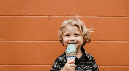 happy child with icecream